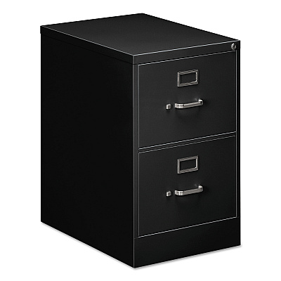 Alera Two-Drawer Economy Vertical File, 2 Legal-Size File Drawers, Black, 18.25" x 25" x 29" (ALEHVF1929BL)