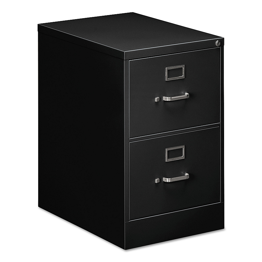Alera Two-Drawer Economy Vertical File, 2 Legal-Size File Drawers, Black, 18.25" x 25" x 29" (ALEHVF1929BL)