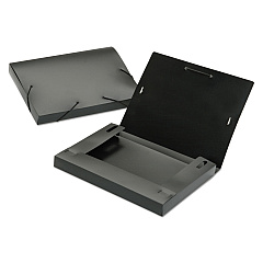 AbilityOne 7520016598745 SKILCRAFT Expanding Files, 1.25" Expansion, 1 Section, Elastic Cord Closure, Letter Size, Black