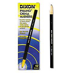 Dixon China Marker, Black, Dozen (00077)
