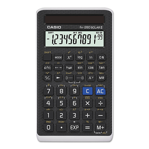 Casio FX-260 Solar II All-Purpose Scientific Calculator, 10-Digit LCD, Black (FX260SLRII)