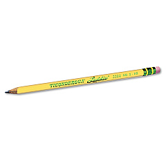 Dixon Ticonderoga Laddie Woodcase Pencil with Microban Protection, HB (#2), Black Lead, Yellow Barrel, Dozen (13304)