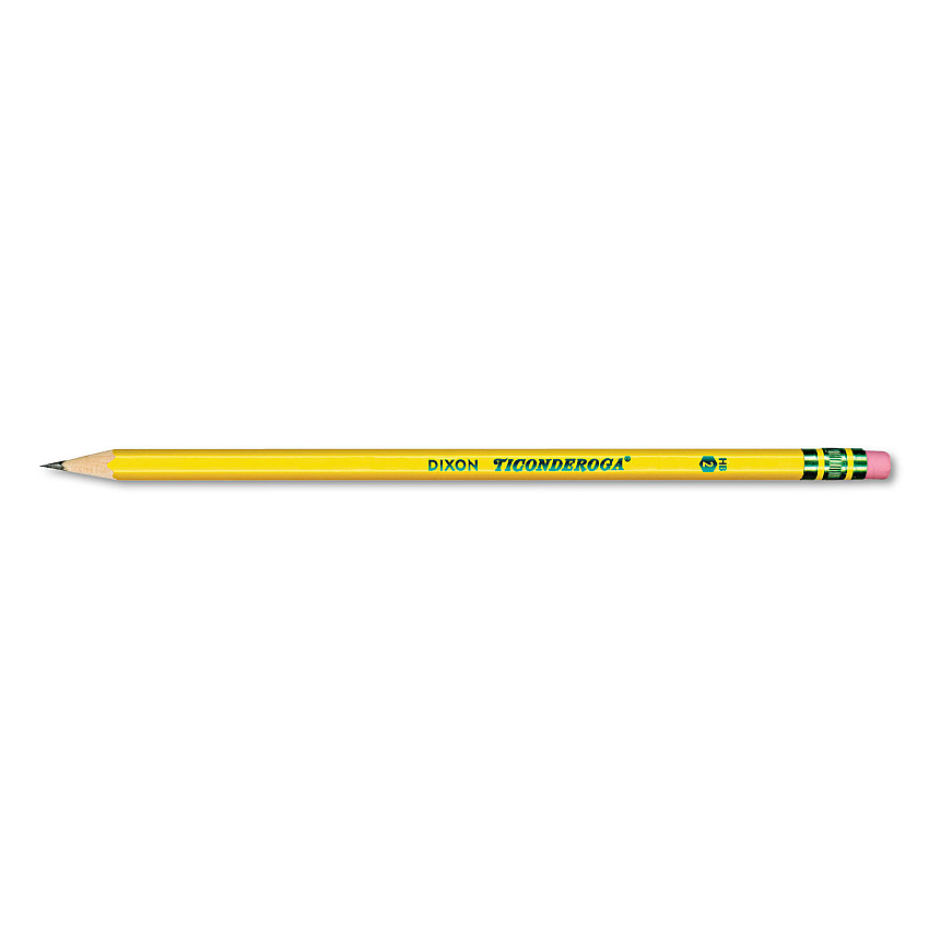 Ticonderoga Pencils, HB (#2), Black Lead, Yellow Barrel, 96/Pack (13872)