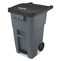 Rubbermaid Commercial Brute Step-On Rollouts, Square, 50 gal, Gray (1971956)