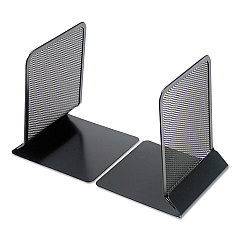 Universal Metal Mesh Bookends, Nonskid, 5.38 x 5.38 x 6.75, Black, 1 Pair (UNV20025)