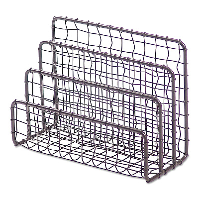 Universal Vintage Wire Mesh File and Letter Sorter, 3 Sections, DL to Legal Size Files, 6.63" x 2.88" x 5.13", Vintage Bronze (UNV20062)