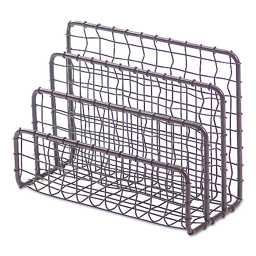 Universal Vintage Wire Mesh File and Letter Sorter, 3 Sections, DL to Legal Size Files, 6.63" x 2.88" x 5.13", Vintage Bronze (UNV20062)
