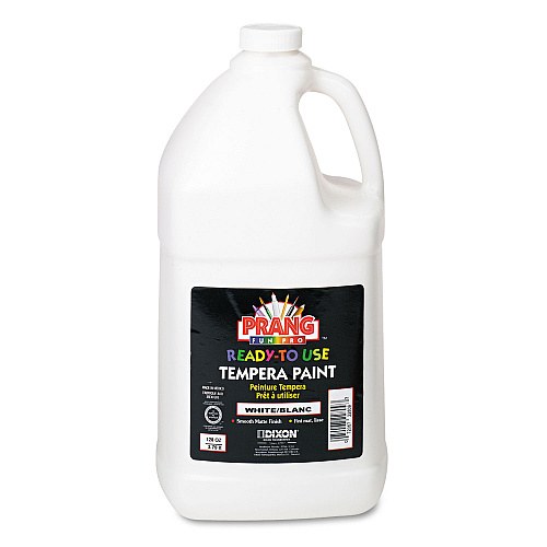 Prang Ready-to-Use Tempera Paint, White, 1 gal Bottle (22809)