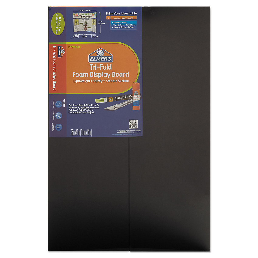Elmer's CFC-Free Polystyrene Foam Premium Display Board, 24 x 36, Black, 12/Carton (902091)