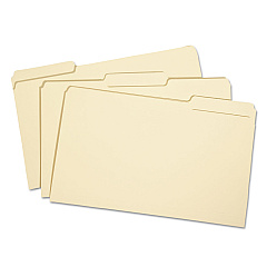 AbilityOne 7530002822508 SKILCRAFT Manila File Folder, 1/3-Cut Tabs: Assorted, Legal Size, 0.75" Expansion, Manila, 100/Box