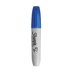 Sharpie Chisel Tip Permanent Marker, Medium Chisel Tip, Blue, Dozen (38203)