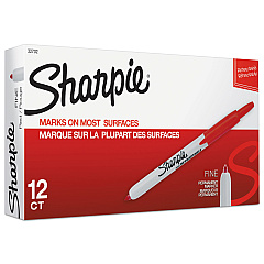 Sharpie Retractable Permanent Marker, Fine Bullet Tip, Red (32702)