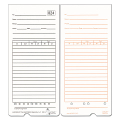 Time Clock Cards for Acroprint ATR480, Two Sides, 7.5 x 3.35, 50/Pack (099115000)