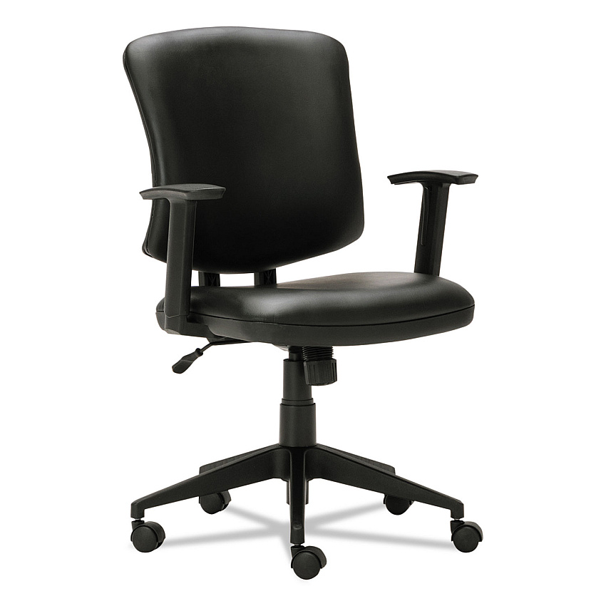 Alera Everyday Task Office Chair, Bonded Leather Seat/Back, Supports Up to 275 lb, 17.6" to 21.5" Seat Height, Black (ALETE4819)