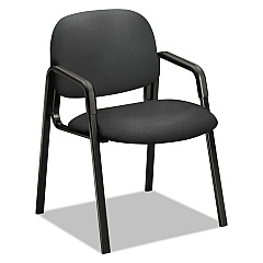 HON Solutions Seating 4000 Series Leg Base Guest Chair, 23.5" x 24.5" x 32", Iron Ore Seat/Back, Black Base (4003CU19T)