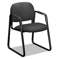 HON Solutions Seating 4000 Series Sled Base Guest Chair, 23.5" x 26" x 33", Iron Ore Seat/Back, Black Base (4008CU19T)