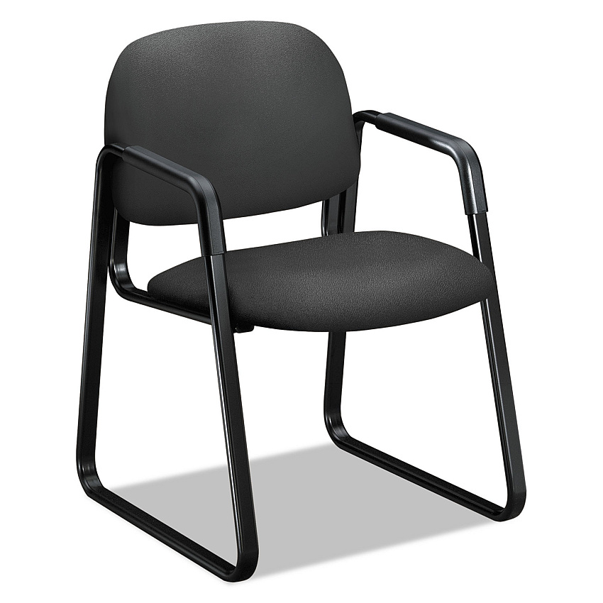 HON Solutions Seating 4000 Series Sled Base Guest Chair, 23.5" x 26" x 33", Iron Ore Seat/Back, Black Base (4008CU19T)