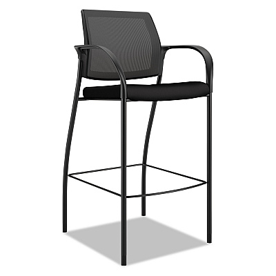 HON Ignition 2.0 Ilira-Stretch Mesh Back Cafe Height Stool, Supports Up to 300 lb, 31" Seat Height, Black (IC108IMCU10)