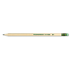 Ticonderoga EnviroStiks Pencil, HB (#2), Black Lead, Natural Woodgrain Barrel, Dozen (96212)
