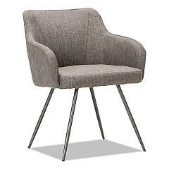 Alera Captain Series Guest Chair, 23.8" x 24.6" x 30.1", Gray Tweed Seat/Back, Chrome Base (ALECS4351)