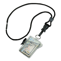 AbilityOne 8455016259782 SKILCRAFT Waterproof Multiple ID Holder with Lanyard, Clear, Dozen