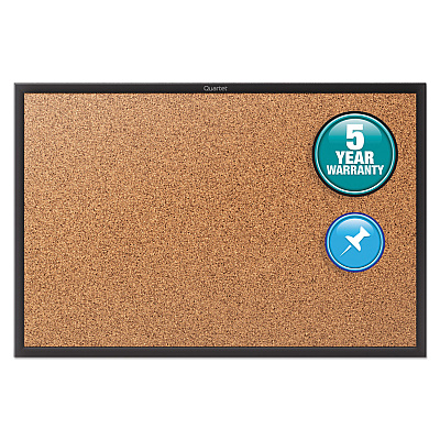 Quartet Classic Series Cork Bulletin Board, 36x24, Black Aluminum Frame (2303B)