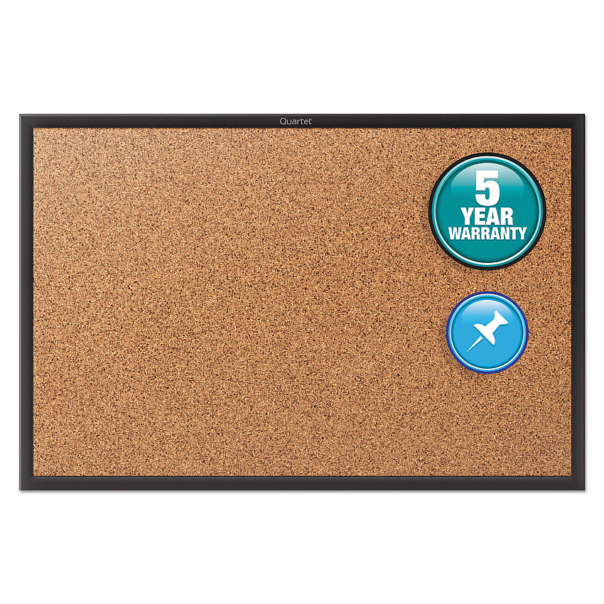 Quartet Classic Series Cork Bulletin Board, 36x24, Black Aluminum Frame (2303B)