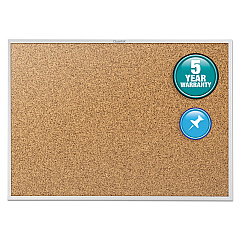 Quartet Classic Series Cork Bulletin Board, 60 x 36, Silver Aluminum Frame (2305)