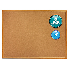 Quartet Classic Series Cork Bulletin Board, 36 x 24, Oak Finish Frame (303)