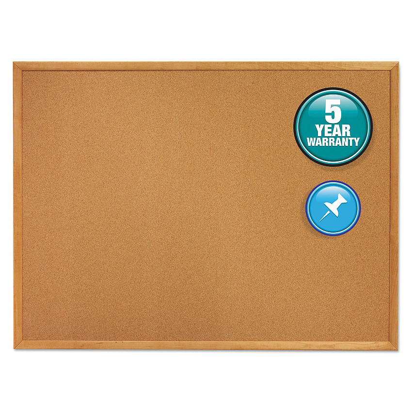 Quartet Classic Series Cork Bulletin Board, 60 x 36, Oak Finish Frame (305)