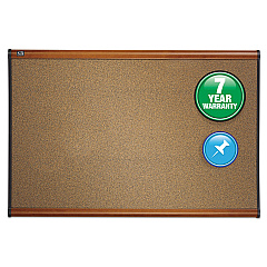 Quartet Prestige Bulletin Board, Brown Graphite-Blend Surface, 36 x 24, Cherry Frame (B243LC)