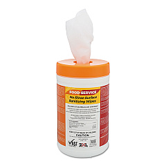 2XL Food Service No Rinse Surface Sanitizing Wipes, 8 x 6, White, 100/Roll, 6 Rolls/Carton (447)