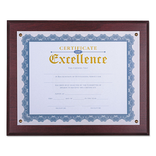 Universal Award Plaque, 13.3 x 11, Mahogany with Mahogany Border (UNV76825)