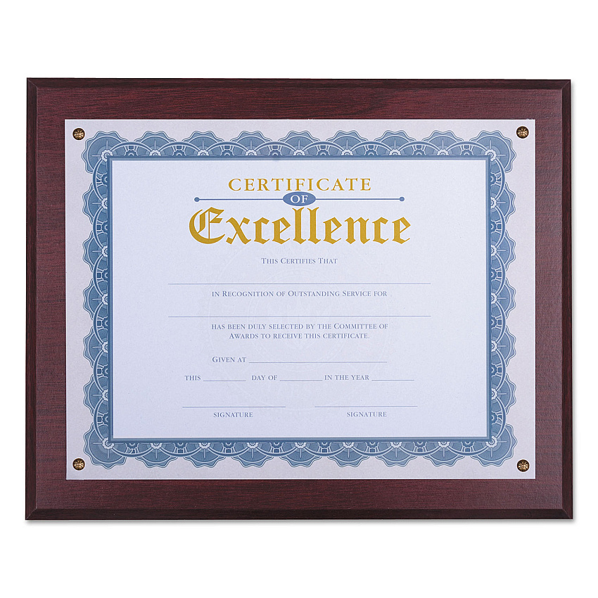 Universal Award Plaque, 13.3 x 11, Mahogany with Mahogany Border (UNV76825)