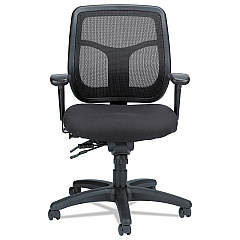 Eurotech Apollo Multi-Function Mesh Task Chair, Supports Up to 250 lb, 18.9" to 22.4" Seat Height, Silver Seat/Back, Black Base (MFT945SL)