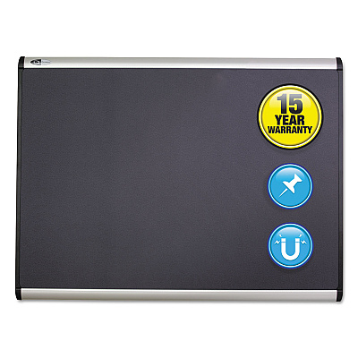 Quartet Prestige Plus Magnetic Fabric Bulletin Board, 48 x 36, Aluminum Frame (MB544A)