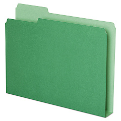 Pendaflex Double Stuff File Folders, 1/3-Cut Tabs: Assorted, Letter Size, 1.5" Expansion, Green, 50/Pack (54457)