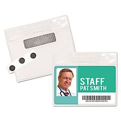 Advantus Magnetic-Style Name Badge Kits, Horizontal, Clear 4.5" x 3.25" Holder, 4.13" x 3" Insert, 20/Pack (97071)