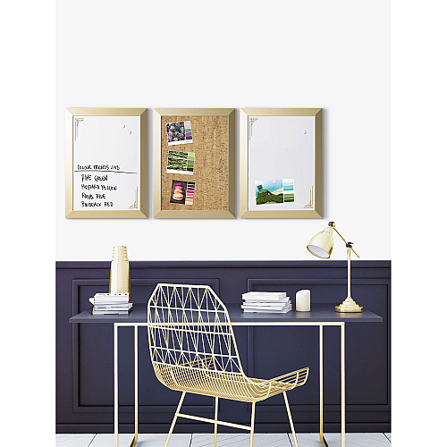 MasterVision Positive Flow Metallic Gold Message Board Set, 18" x 24", 3/Set (SOR031)