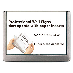 Durable Click Sign Holder For Interior Walls, 6.75 x 0.63 x 5.13, Gray (497737)