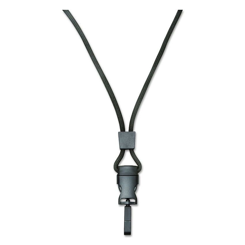 AbilityOne 8455016130192 SKILCRAFT Breakaway Lanyard, Plastic Swivel Hook Fastener, 36" Long, Polyester, Black, Dozen