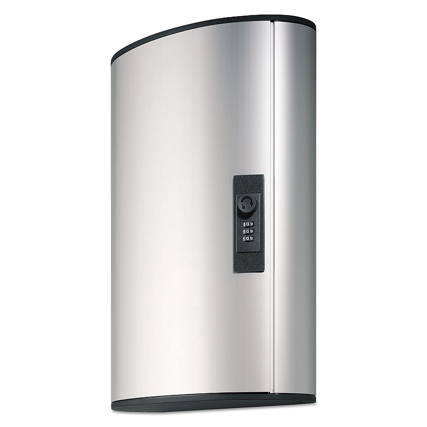 Durable Locking Key Cabinet, 72-Key, Brushed Aluminum, 11 3/4 x 4 5/8 x 15 3/4 (196723)