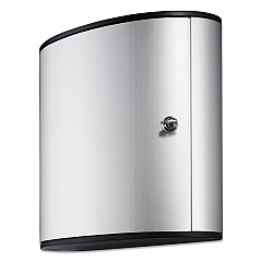 Durable Locking Key Cabinet, 36-Key, Brushed Aluminum, Silver, 11 3/4 x 4 5/8 x 11 (195223)
