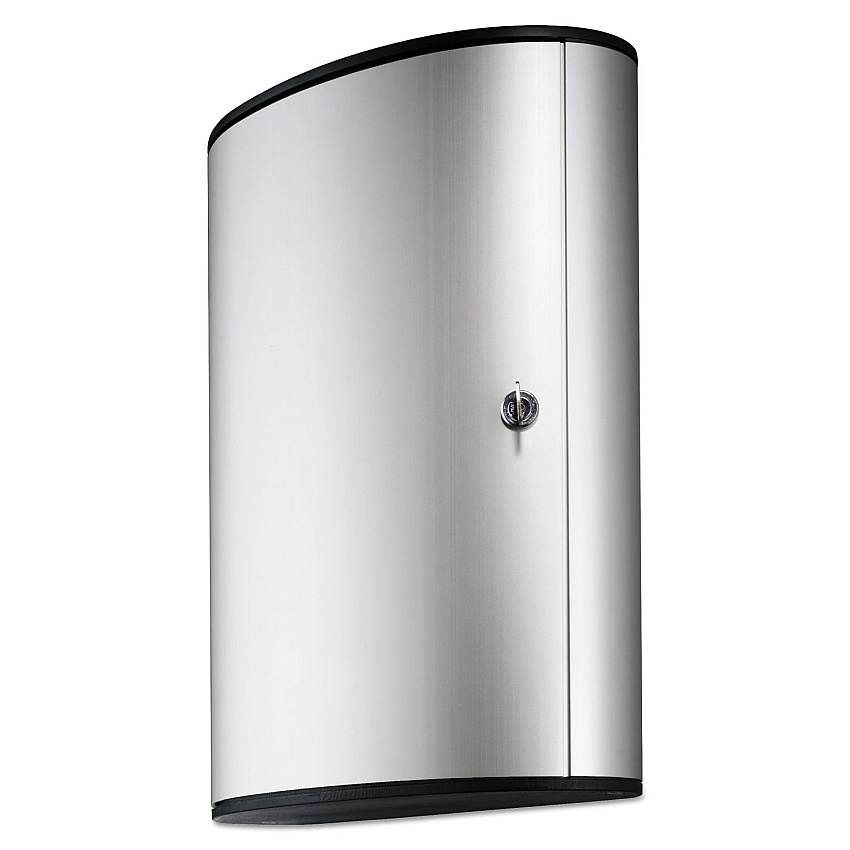 Durable Locking Key Cabinet, 72-Key, Brushed Aluminum, 11 3/4 x 4 5/8 x 15 3/4 (195523)