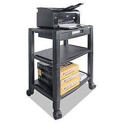 Kantek Mobile Printer Stand, Three-Shelf, 20w x 13.25d x 24.5h, Black (PS640)