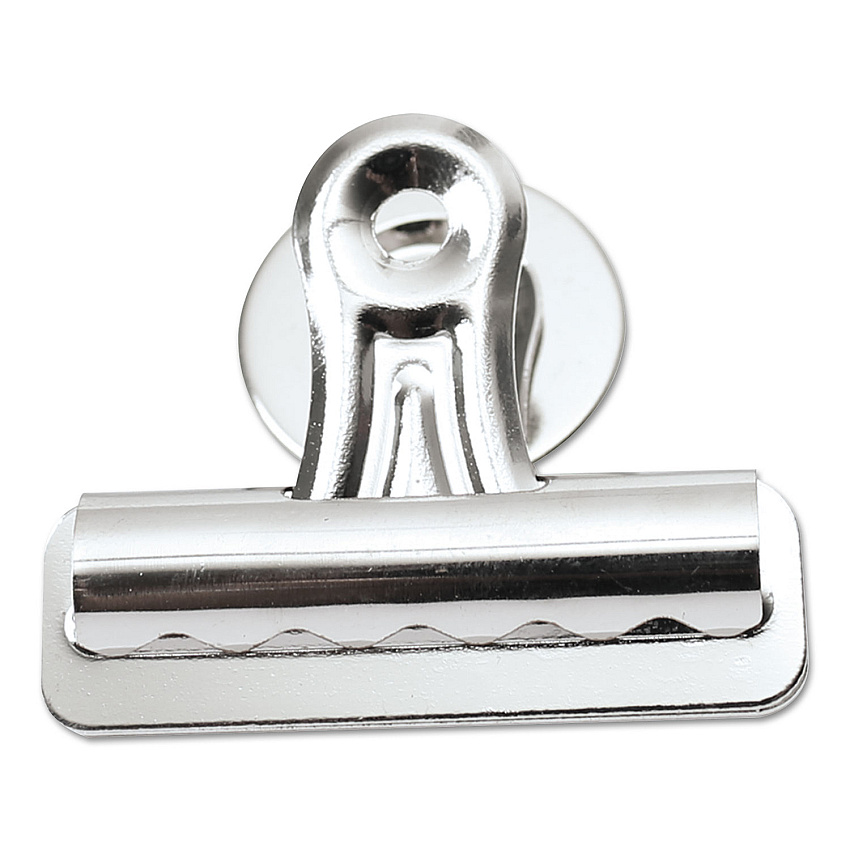 Universal Bulldog Magnetic Clips, Medium, Nickel-Plated,12/Pack (UNV31261)