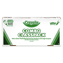 Crayola Crayon and Ultra-Clean Washable Marker Classpack, 8 Colors, 128 Each Crayons/Markers, 256/Box (523348)