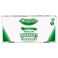 Crayola Non-Washable Marker, Broad Bullet Tip, Assorted Classic Colors, 256/Box (588201)