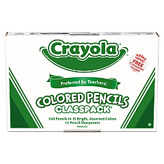 Crayola Color Pencil Classpack Set, 3.3 mm, 2B (#1), Assorted Lead/Barrel Colors, 252/Box (688024)