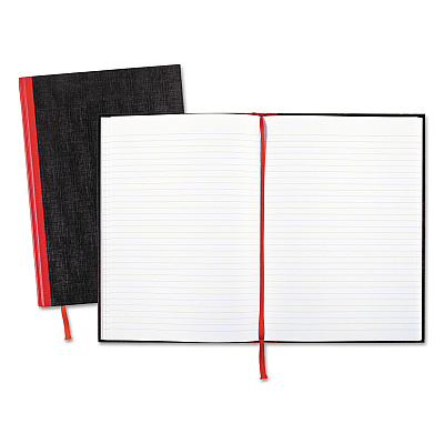Black n' Red Hardcover Casebound Notebook, SCRIBZEE Compatible, 1 Subject, Wide/Legal Rule, Black Cover, 11.75 x 8.25, 96 Sheets (D66174)